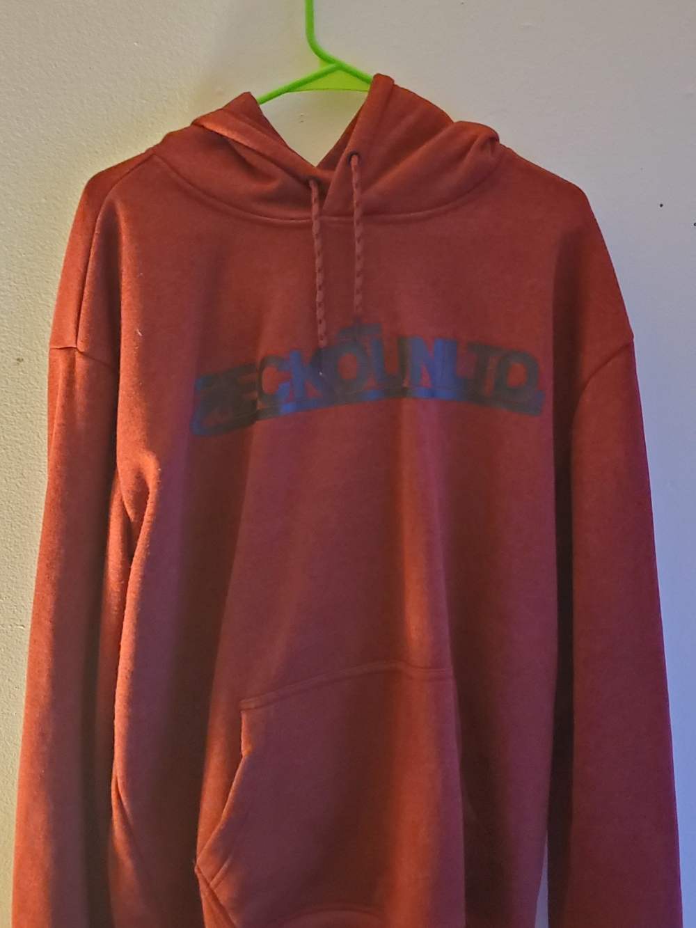 Ecko Unlimited Men's Rust Red Hoodie with Navy Logo